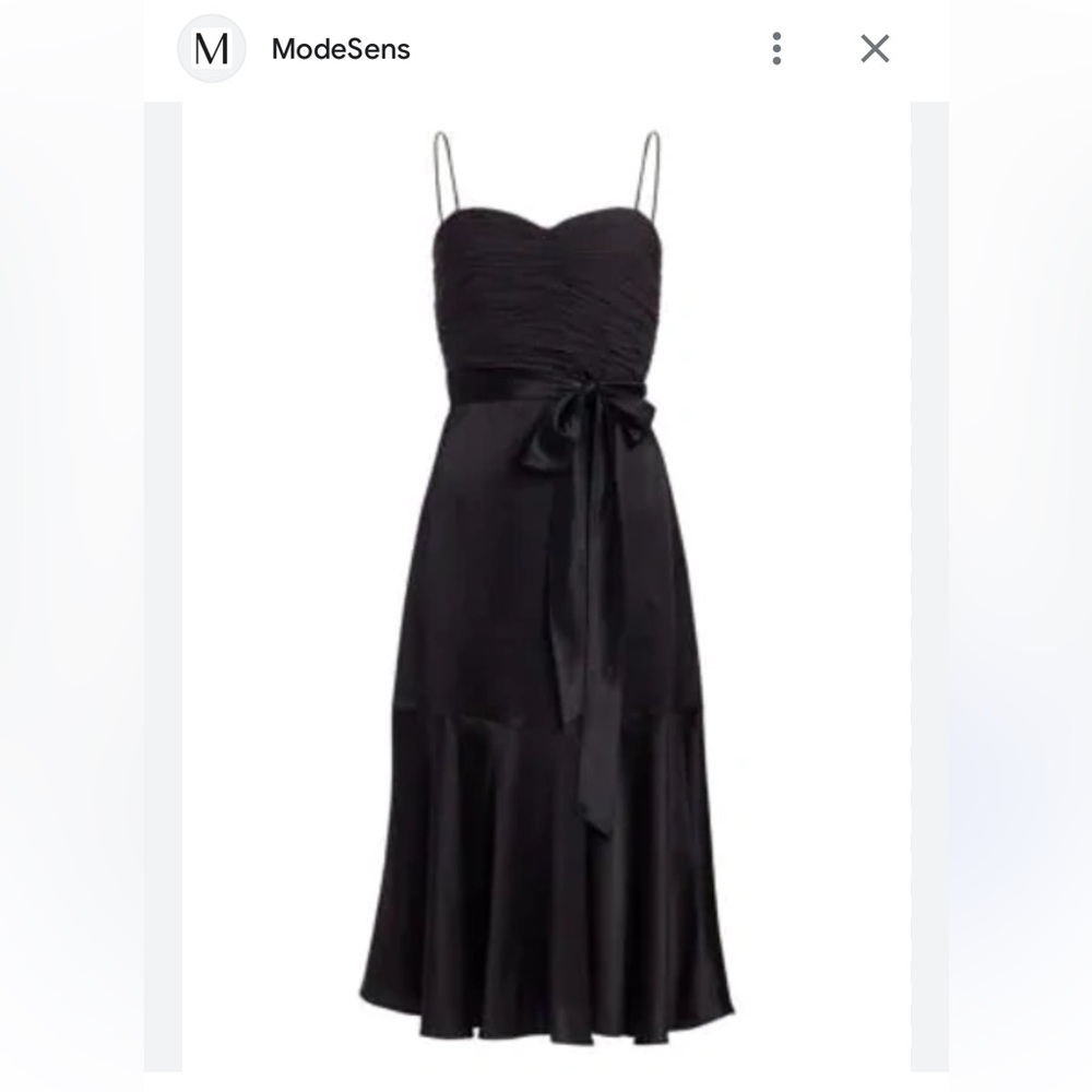 Cinq à Sept Vienna Bow Silk Midi Dress Black